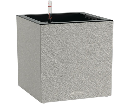 Pflanztopf Lechuza CANTO Slatestone Kunststoff 30 x 30 x 30,8 cm grau Vierckiger Pflanzkübel mit Wasserstandsanzeiger