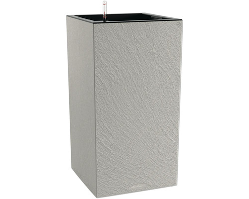 Blumensäule Lechuza CANTO Slatestone Kunststoff 40 x 40 x 75,8 cm grau Hoher Pflanzkübel mit Bewässerungssystem und Steinoptik für den Aussenbereich
