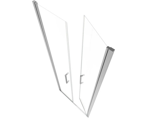 Duschabtrennung mit zwei Drehtüren aus Klarglas