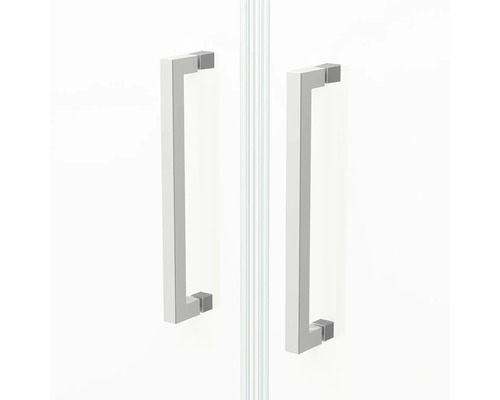 Detailansicht von Duschkabinentüren mit rechteckigen Griffen
