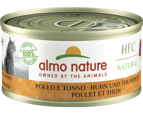 Katzenfutter nass almo nature HFC Huhn und Thunfisch70 g