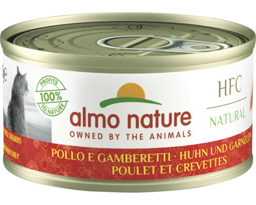 Katzenfutter nass almo nature HFC Huhn und Garnelen 70 g