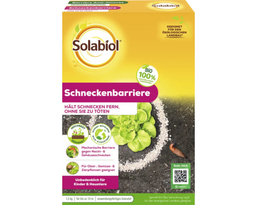 Schneckenschutz Solabiol Schneckenbarriere 1,5 kg Granulat, effektive Bekämpfung und Vorbeugung , ohne die Schecken zu töten, unbedenklich für Kinder und Tiere