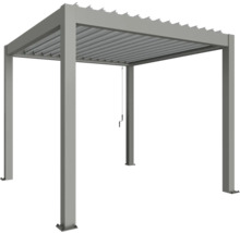 Pergola Biohort 3x3,5 inkl. beweglichen, isolierten Lamellendach für geringere Geräuschentwicklung und Wärmeabstrahlung 312 x 367,5 cm quarzgrau-metallic/silber