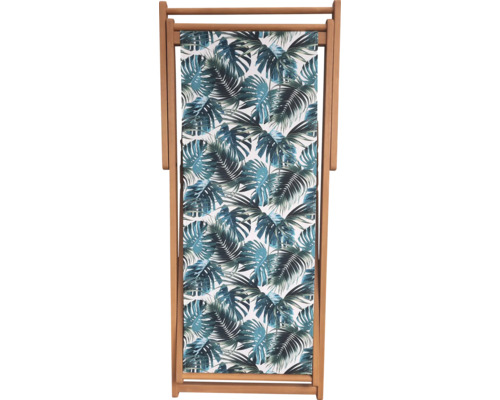 Liegestuhl aus Holz mit Blättermuster