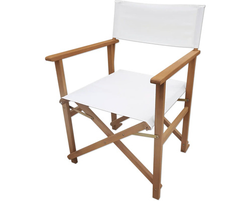 Gartenstuhl GARDEN PLACE Hailey beige, Gestell aus Akazienholz, Sitzbezug aus robustem Textilgewebe, Klappfunktion für platzsparende Lagerung Regiestuhl mit Holzrahmen und Stoffbezug