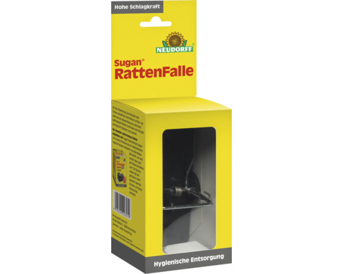 Rattenfalle Neudorff Sugan ca. 23 x 8 cm zur giftfreien Bekämpfung Sugan Rattenfalle von Neudorff in gelber Verpackung mit Sichtfenster