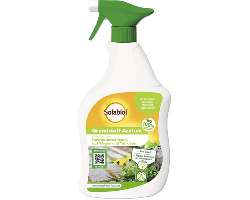 Grundstoff Acetum Solabiol Acetum Spray 1 l unterstützt bei Unkrautbekämpfung auf Wegen und Terrassen, , Desinfektion von Schneidwerkzeugen bis ca. 100 m²