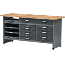 Werkbank mit Schubladen und Ablagefächern