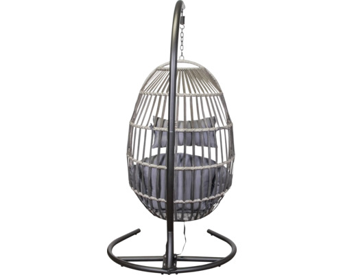 Hängesessel aus Rattan mit Stahlgestell und Kissen