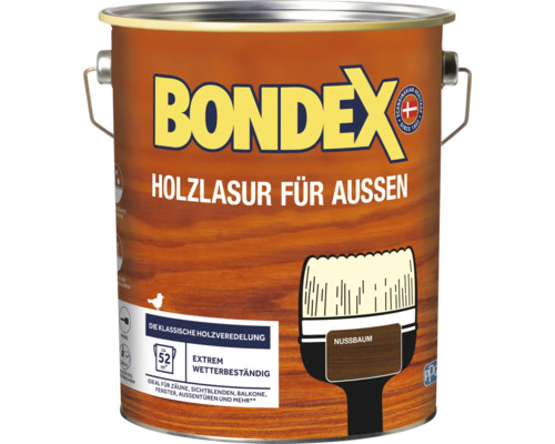 Bondex Holzlasur für den Außenbereich im Farbe Nussbaum