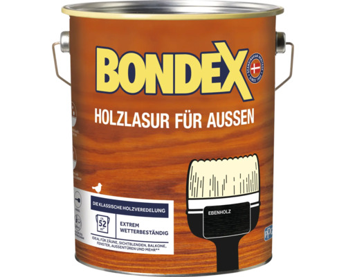 Bondex Holzlasur für Aussen, Ebenholzfarben, Gebinde