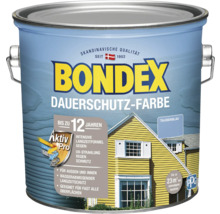 Bondex Dauerschutz-Farbe Taubenblau im Farbeimer
