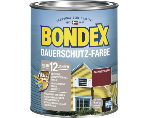 Bondex Dauerschutz-Farbe, Schwedenrot, Farbdose