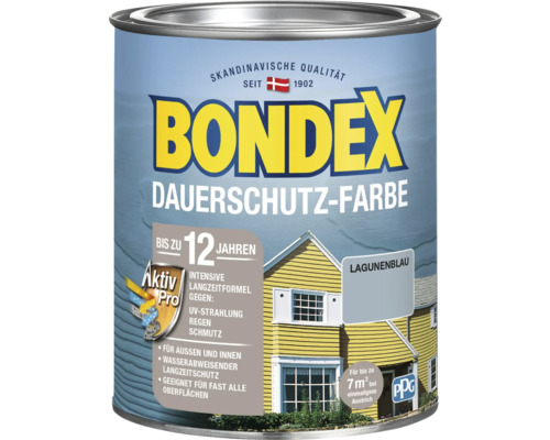 Farbeimer Bondex Dauerschutz Farbe Lagunenblau für den Innen- und Außenbereich