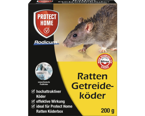Rattenköder Getreideköder Protect Home Rodicum 200 g zur Verwendung in Köderboxen Rattenköder Getreideköder Protect Home Rodicum 200 g zur Verwendung in Köderboxen