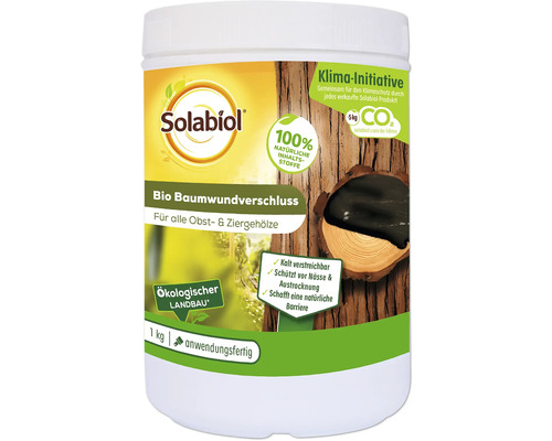 Wundverschlussmittel Solabiol Bio Baumwundverschluss, für ökologischen Landbau geeignet, 100 % natürliche Inhaltsstoffe, 1 kg Solabiol Bio Baumwundverschluss für Obst- und Ziergehölze, 1 kg, anwendungsfertig