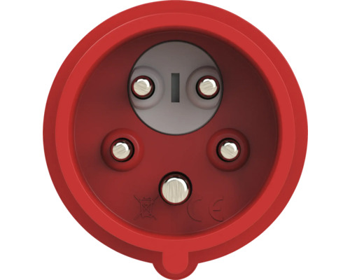 Roter Stecker mit drei Stiften