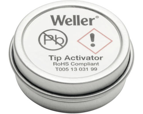 Weller Logo, Lötkolbenspitzen Aktivator in Metalldose, Bleifrei Symbol, Warnzeichen