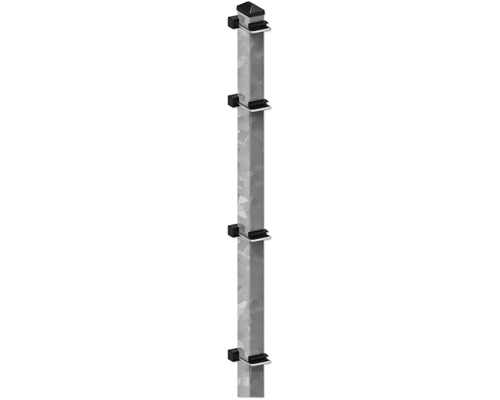 Zaunpfosten Bläser zum Einbetonieren 6 x 4 x 140 cm feuerverzinkt Metallpfosten mit Halterungen für Sichtschutzelemente