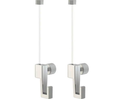 Zwei Bildaufhänger mit verstellbarem Seil