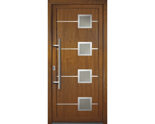 Haustür Signum Modell 1 RC2 Kunststoff goldenoak/goldenoak 1040 x 2110 mm DIN Rechts