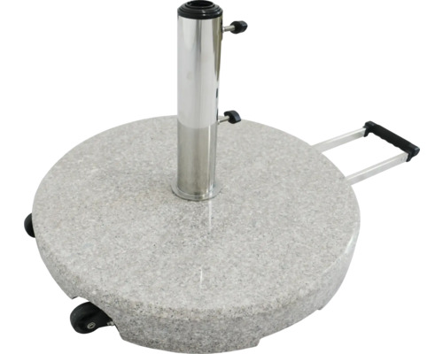 Sonnenschirmständer aus Granit mit Rollen und Griff