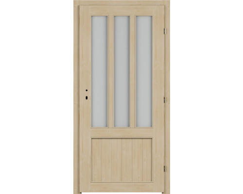 Holztür mit drei Glaseinsätzen