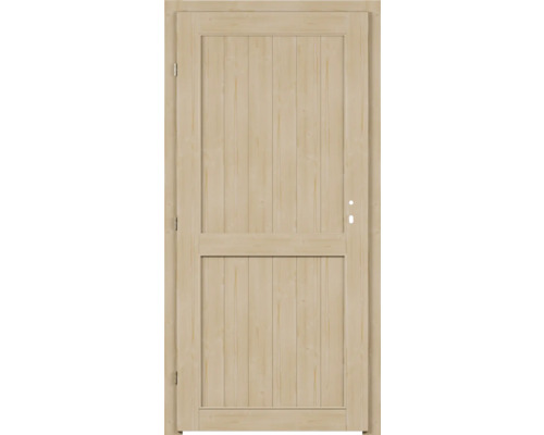 Holztür mit vertikalen Paneelen und Rahmen