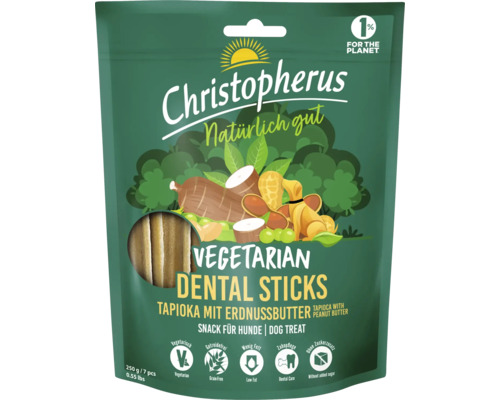 Hundesnack Christopherus Tapioka mit Erdnussbutter 250 g vegetarisch, getreidefrei, wenig Fett, Zahnpflege