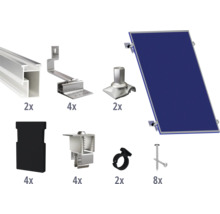 Montageset für 1 PV-Modul auf Schrägdach/Ziegeldach inkl. 2x Montageschiene 1200 mm-thumb-0