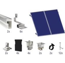 Montageset für 2 PV-Module (2x1) auf Schrägdach/Ziegeldach inkl. 2x Montageschiene 2400 mm-thumb-0