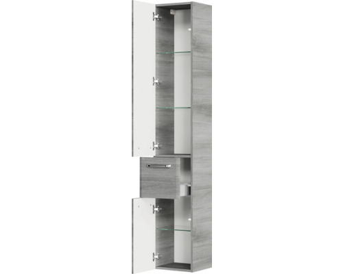 Hochschrank mit Schublade und Regalböden für das Badezimmer