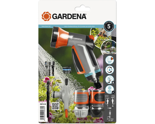 GARDENA Indoor Grundausstattung Bewässerungsbrause mit Anschlussteilen an Indoor-Wasserhahn Gardena Indoor Basic Set I zur Bewässerung in Innenräumen
