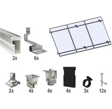 Montageset für 3 PV-Module (3x1) auf Schrägdach/Ziegeldach inkl. 2x Montageschiene 3650 mm-thumb-0