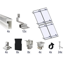 Montageset für 4 PV-Module (2x2) auf Schrägdach/Ziegeldach inkl. 4x Montageschiene 2400 mm-thumb-0