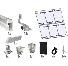 Montageset für 6 PV-Module (3x2) auf Schrägdach/Ziegeldach inkl. 4x Montageschiene 3650 mm-thumb-0