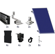 Montageset schwarz für 1 PV-Modul auf Schrägdach/Ziegeldach inkl. 2x Montageschiene 1200 mm-thumb-0