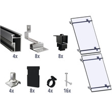 Montageset schwarz für 2 PV-Module (1x2) auf Schrägdach/Ziegeldach inkl. 4x Montageschiene 1200 mm-thumb-0