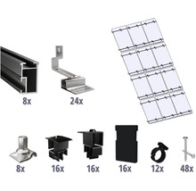 Montageset schwarz für 12 PV-Module (3x4) auf Schrägdach/Ziegeldach inkl. 8x Montageschiene 3650 mm-thumb-0