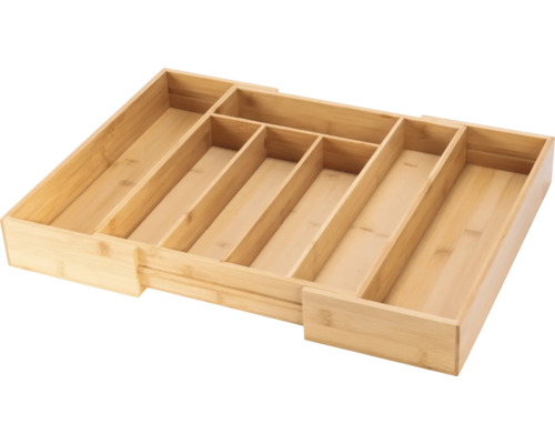 Besteckkasten aus Holz mit mehreren Fächern