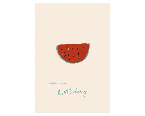 Geburtstagskarte mit Wassermelonen Motiv