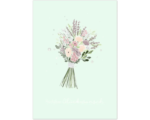 Grußkarte Happy Days Herzlichen Glückwunsch Blumenstrauß 12,5x17,5 cm