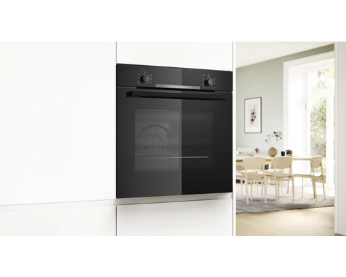 Backofen-Set Bosch mit Glaskeramikkochfeld mit Edelstahlrahmen HBD230CR63 Nutzvolumen 71 l