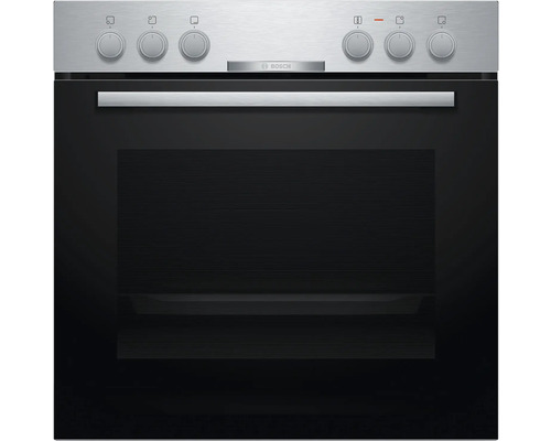 Bosch Backofen mit Bedienknebeln und schwarzer Glasfront