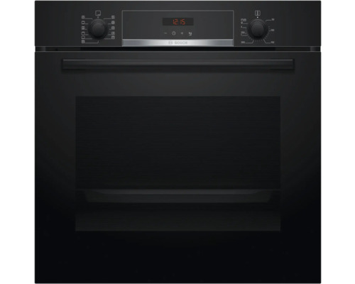 Schwarzer Einbaubackofen mit digitaler Anzeige und Drehreglern