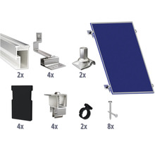 Montageset für 1 PV-Modul auf Schrägdach/Ziegeldach inkl. 2x Montageschiene 1200 mm-thumb-0