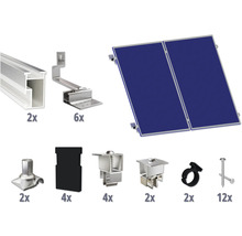 Montageset für 2 PV-Module (2x1) auf Schrägdach/Ziegeldach inkl. 2x Montageschiene 2400 mm-thumb-0