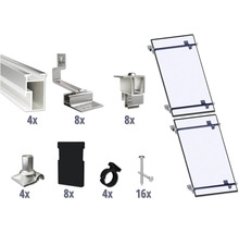 Montageset für 2 PV-Module (1x2) auf Schrägdach/Ziegeldach inkl. 4x Montageschiene 1200 mm-thumb-0