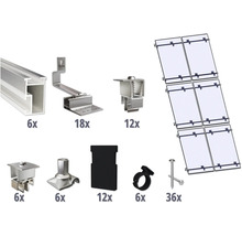 Montageset für 6 PV-Module (2x3) auf Schrägdach/Ziegeldach inkl. 4x Montageschiene 2400 mm-thumb-0